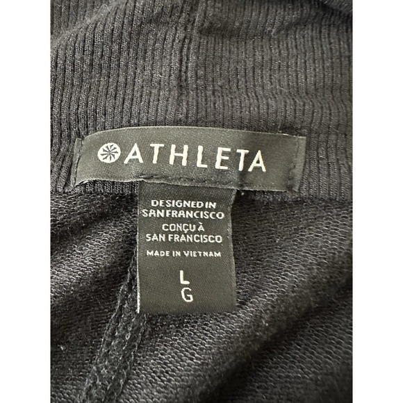 Athleta Cardigan Womens Large Black Pranayama Wrap Modal Nirvana Pockets Stretch - Picture 2 of 8